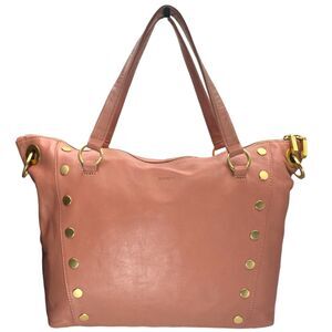 Hammitt Daniel Large Pink Sands Leather Tote Gold Rivets
